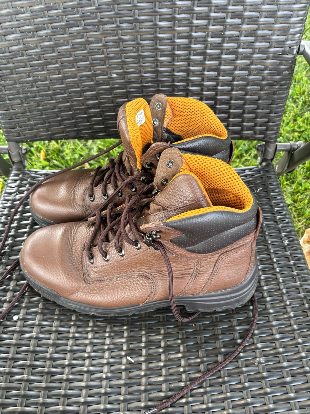 Timberland Brown and Black Men's Lace-Up Work Boots